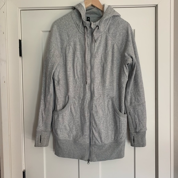 90 Degrees Jackets & Blazers - Grey zip long athletic hoodie L